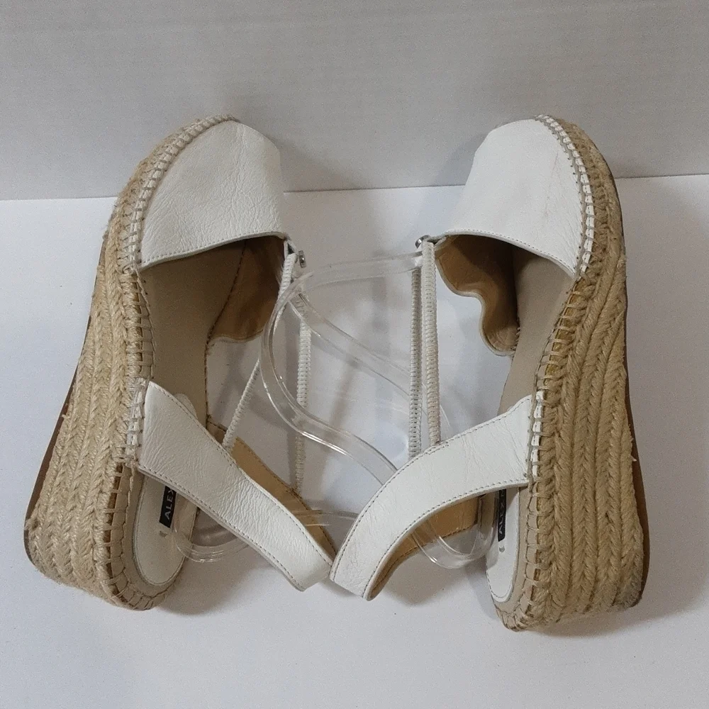 Alex Marie womens espadrille wedge sandals 9.5us leather Casual White Beach